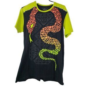 Stall & Dean Mens Snake T Shirt Size 2XL Black Short Sleeve Crew Neck Streetwear